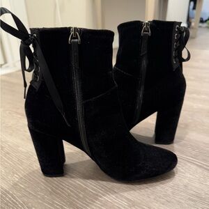 Black Velvet Ankle Boots Size:8